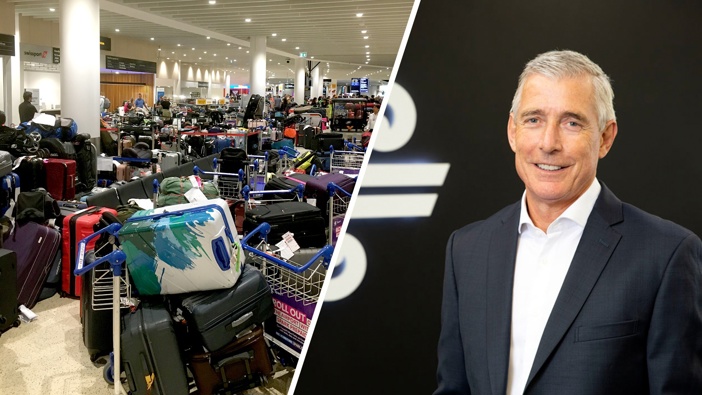 Air New Zealand boss Greg Foran and airline executives were seen helping clear luggage backlog in Auckland airport this weekend. Photo / Shane Reti MP; File