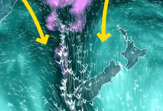 The South Island's southwest is in the firing line of a front expected to bring heavy rainfall this week. Image / Niwa Weather