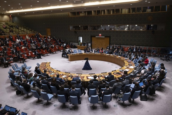 A general view shows a Security Council meeting at United Nations headquarters, Friday, March. 22, 2024. Photo / AP