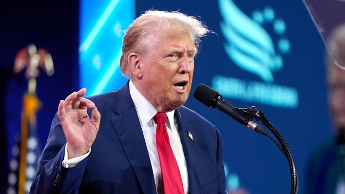 Republican presidential candidate former President Donald Trump speaks at the Road to Majority conference in Washington. Photo / AP