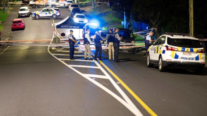 The scene on Beach Haven Road on Auckland's North Shore. March 3, 2023. Photo / Hayden Woodward