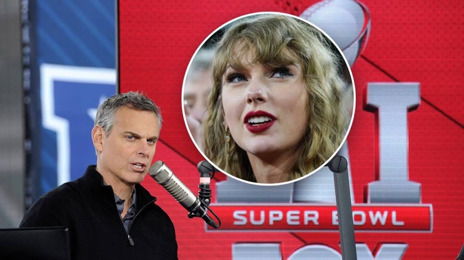 Colin Cowherd has criticised men who hate Taylor Swift (inset). Photo / Frank Micelotta