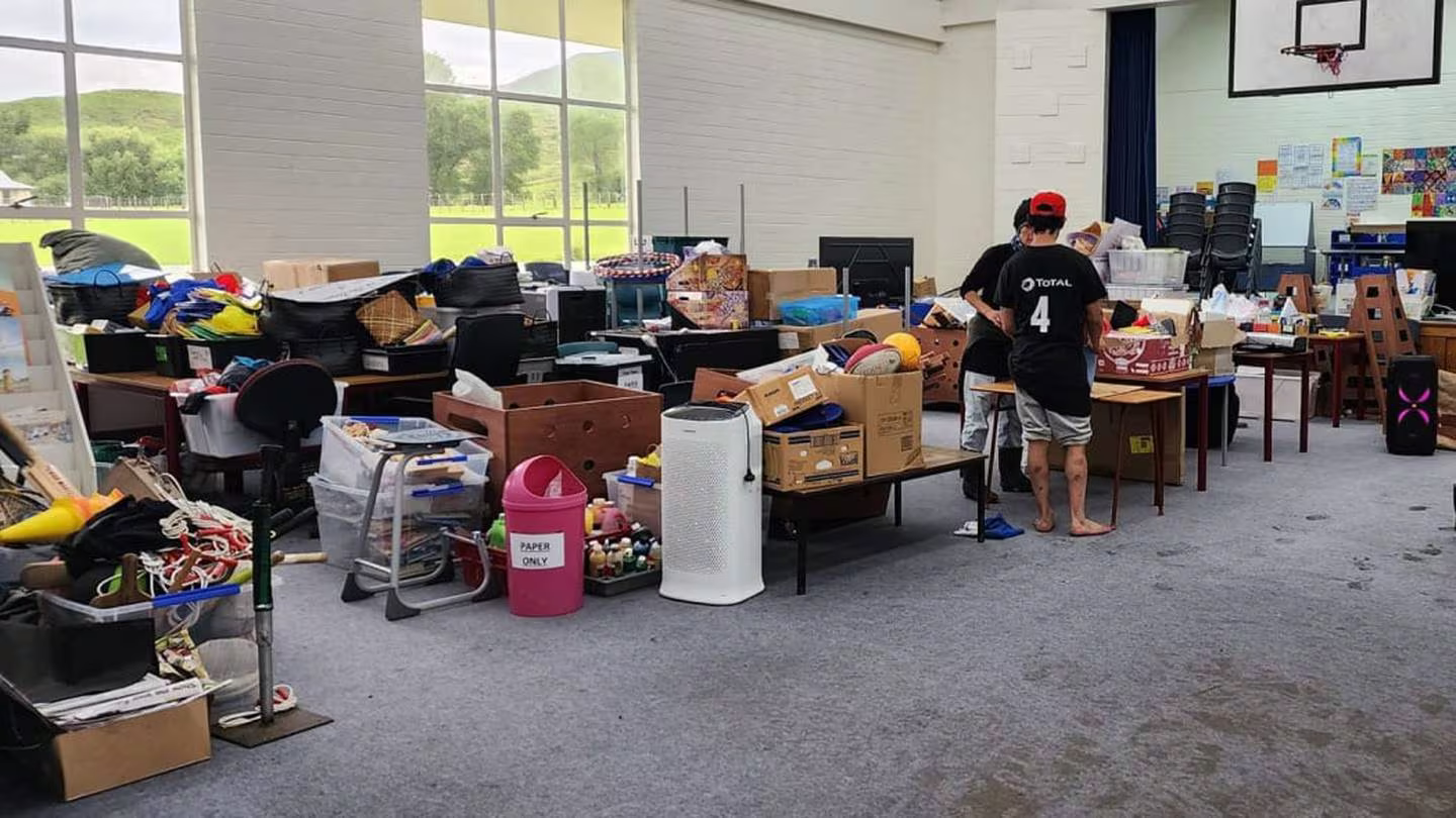 Teachers, parents, a couple of board members and dozens of locals showed up and got stuck into the clean-up, and newly kitted out classrooms were gutted, with anything salvageable moved somewhere dry.