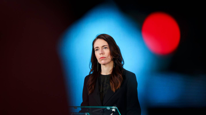 Prime Minister Jacinda Ardern makes an address at a virtual Apec summit in Wellington on Thursday. (Photo / Hagen Hopkins, Getty Images)