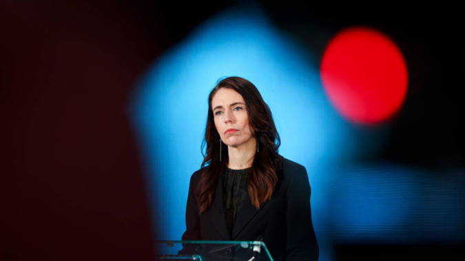 Prime Minister Jacinda Ardern makes an address at a virtual Apec summit in Wellington on Thursday. (Photo / Hagen Hopkins, Getty Images)
