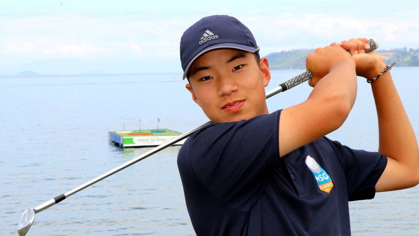 Kevin Bang, 14, from Rotorua, shows the golfing prowess that earned him $10,000 at the Hole in One Challenge in Taupō. Photo / Dan Hutchinson
