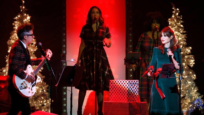 Let M. Ward and Zooey Deschanel of She & Him hit the right festive note for you this Christmas. Photo / Getty Images