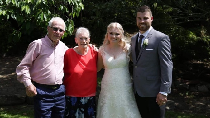 Norman Hyslop (left), and his beloved wife Linda, at their granddaughter Ashleigh Dwight's wedding.