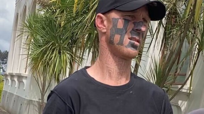 Filthy Few gang member David Stephenson outside the High Court at Hamilton on Friday, where Corrections applied for him to be subject to an extended supervision order due to his record of violent offending. Photo / Belinda Feek