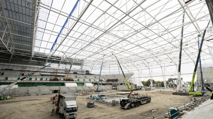 Christchurch’s new $683-million stadium Te Kaha/One New Zealand stadium is taking shape. Photo / George Heard