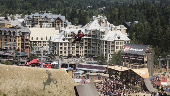 Ben Thompson during his first run at Red Bull Joyride on July 27, 2024 in Whistler, British Columbia. (Photo by Sara Kempner/Getty Images)