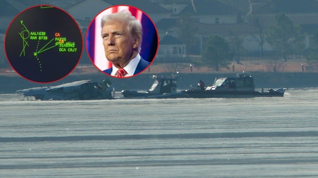 Traffic control radar shows moment of the plane crash in Washington DC. Donald Trump has blamed ‘diversity’ for the collision.  Photos / Getty Images / Twitter