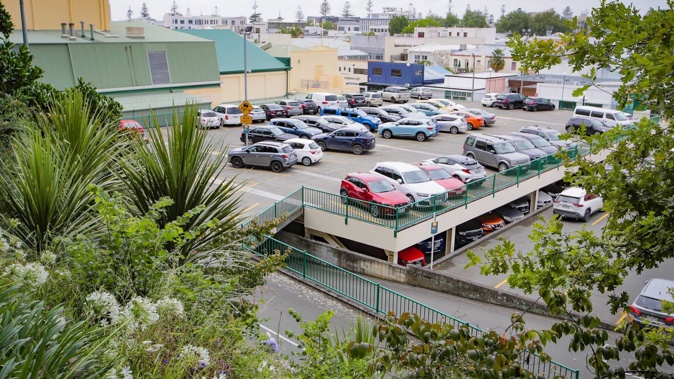 Napier's Tiffen Park parking building, which is now being closed at night after the failure of other attempts to curb unruly behaviour. Photo / Warren Buckland