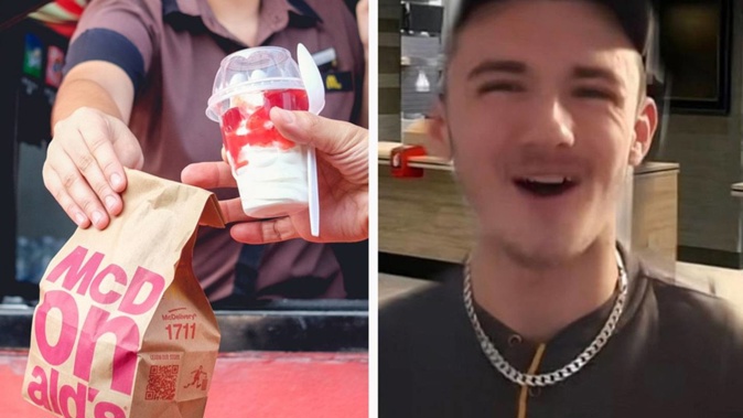 This former Macca's worker has claimed it is a lie. Photo / TikTok / Rowley._.jay