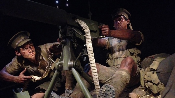 Larger-than-life figures of Gallipoli soldiers, created by Weta Workshop, on display at Te Papa's Gallipoli exhibition. Photo / File