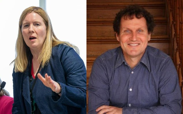 Wellington City Councillor Iona Pannett and playwright Dave Armstrong. Image / Newstalk ZB