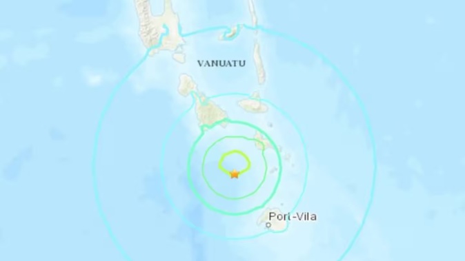 The 6.3 magnitude earthquake struck northwest of Port Vila. Photo / United States Geological Survey (USGS)