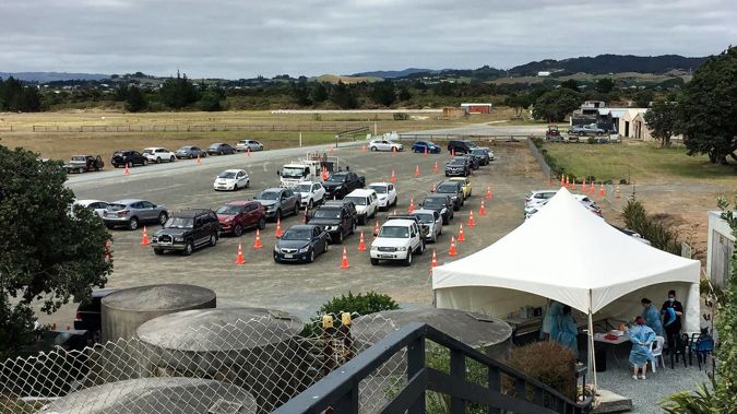A pop-up testing centre is at Ruakaka Racecourse this weekend after two cases were reported there yesterday. (Photo / Adam Pearce)