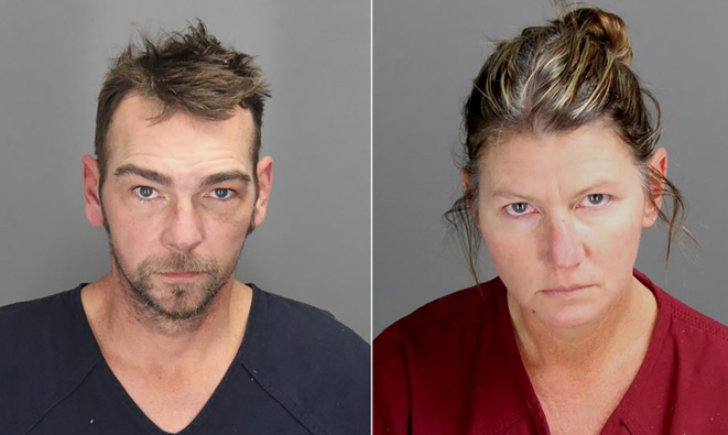 This combo from photos provided by the Oakland County Sheriff's Office shows, from left, James Crumbley and Jennifer Crumbley. The parents of Ethan Crumbley, a teen accused of killing four students in a shooting at Oxford High School, plead not guilty to involuntary manslaughter charges on Saturday, Dec. 4, 2021. (Photo / AP)