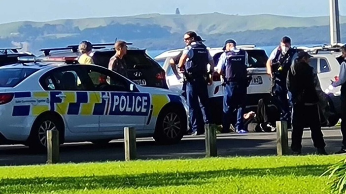 A person has been arrested after an incident at Murray's Bay in north Auckland. (Photo / Daniel Camus)