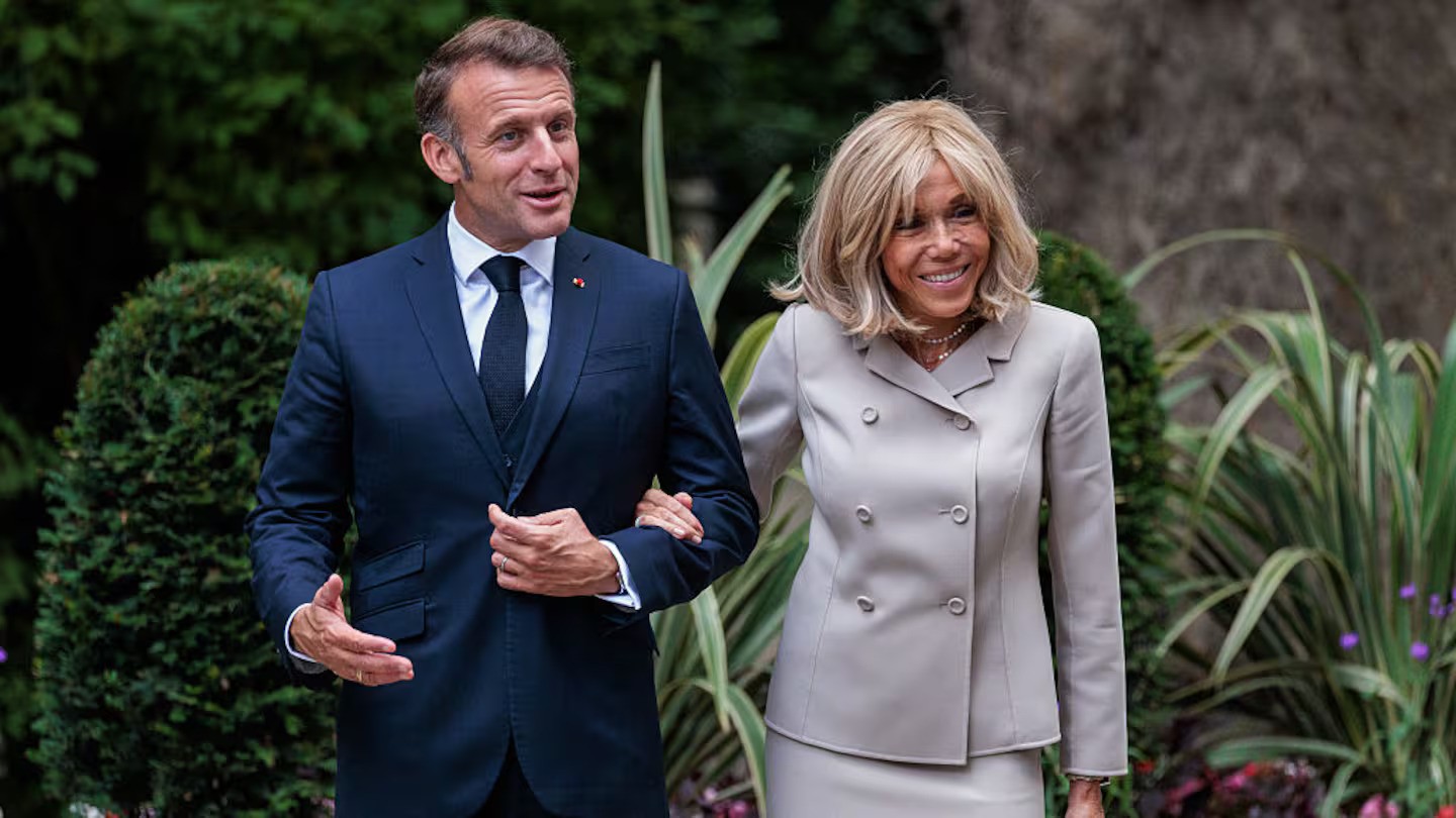 Emmanuel Macron, President of France, with his wife Brigitte Macron last July. Photo / Getty Images