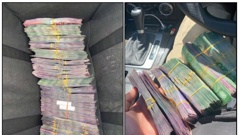 A photo recovered from drug trafficker Louis Hall's phone showed large amounts of cash. Photo / NZ Police