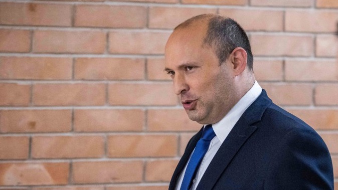 Yemina party leader Naftali Bennett arrives to speaks to the Israeli Parliament in Jerusalem. (Photo / AP)