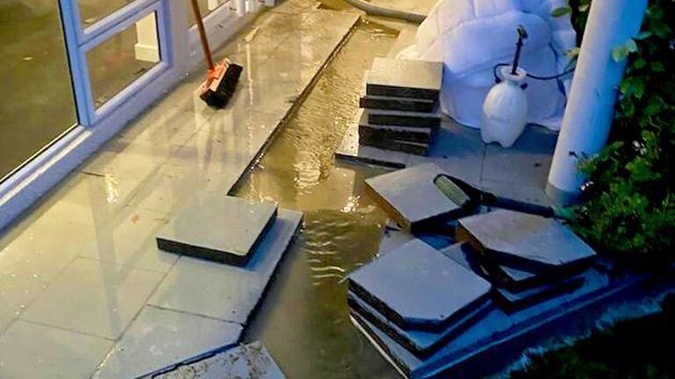 Some of the water that has been causing damage to Wayne Rollinson's home. (Photo / Supplied)