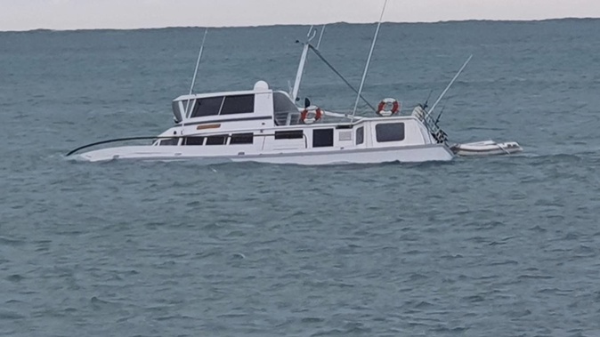 The vessel ran aground about 200m off the coast of Kaikoura. Photo / Supplied