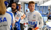 Liam Lawson of New Zealand and Visa Cash App Racing Bulls looks on in the garage during Sprint Qualifying ahead of the F1 Grand Prix of Qatar at Lusail International Circuit on November 28, 2025 in Lusail City, Qatar. (Photo by Rudy Carezzevoli/Getty Images)