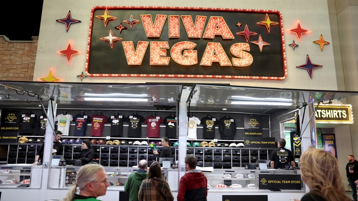 Fans buy memorabilia during the NRL season launch at Fremont Street Experience on February 29, 2024, in Las Vegas, Nevada. Photo / Getty