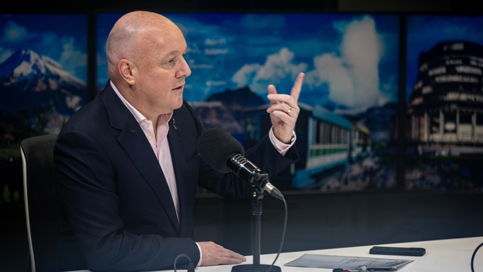 Prime Minister of New Zealand Christopher Luxon appears on Newstalk ZB Mike Hosking Breakfast. Photo / Michael Craig