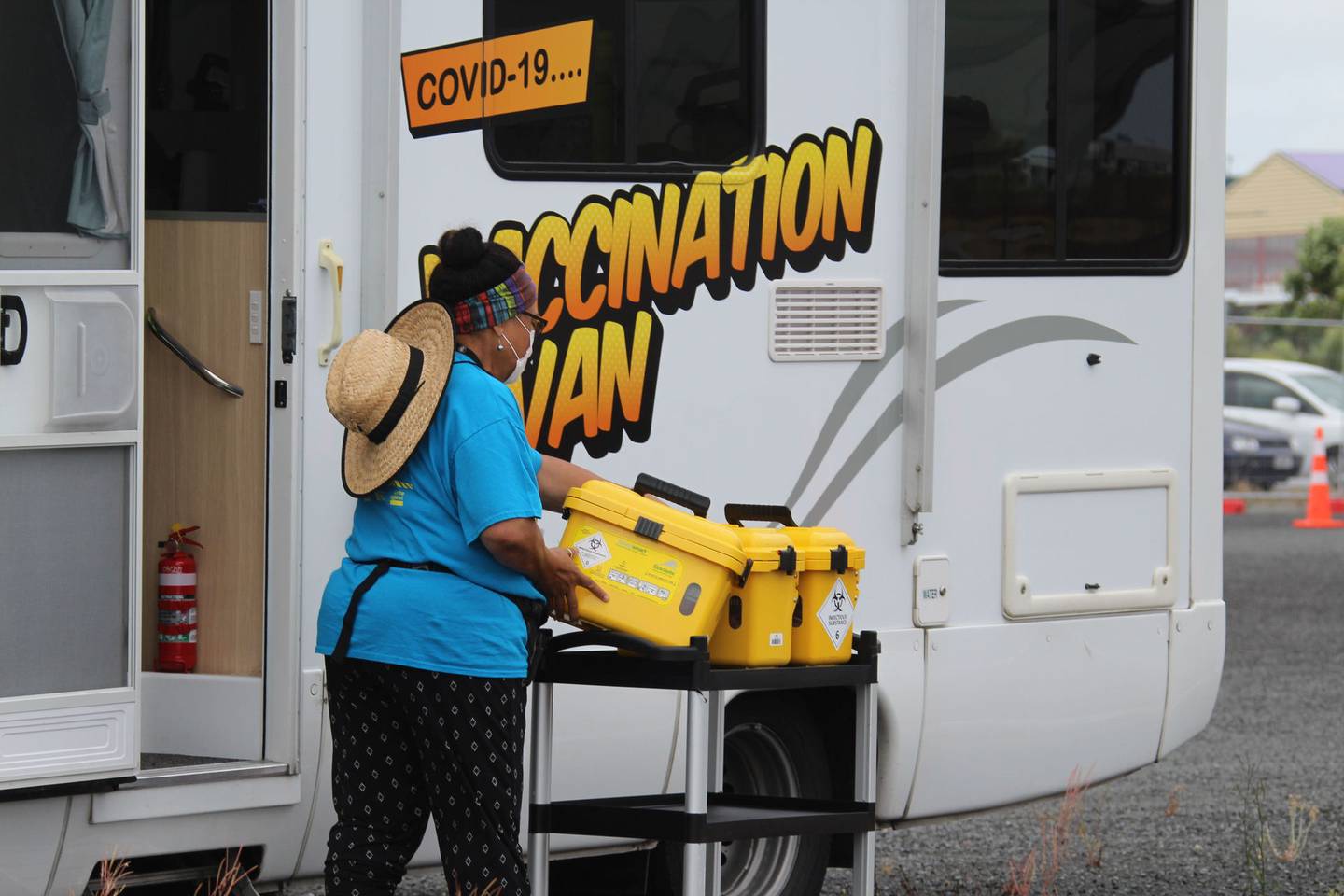 A new Covid vaccination centre at the corner of Gunton Dr and Tawhia Dr in Westgate opens today. (Photo / Jed Bradley)