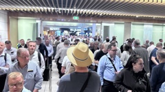 Passengers faced long queues ahead of Customs at Auckland International Airport. Photo / Supplied