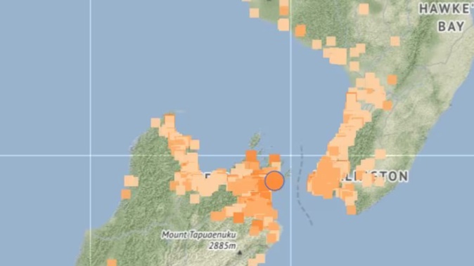 More than 14,000 people reported that they felt the earthquake. Photo / GeoNet