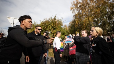Destiny Church leader Brian Tamaki leads trans protest in Christchurch