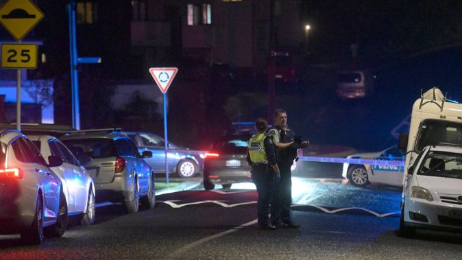 Police at the scene in Tainui Rd, Dunedin on May 18. Photo / Linda Robertson
