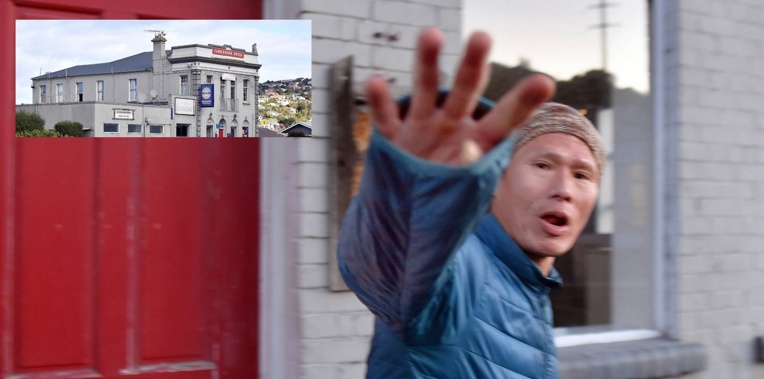 Carisbrook Hotel owner Jacky Cheung asks for no more publicity. Inset: The hotel authorities are refusing to refer homeless people to. Photos / Stephen Jaquiery