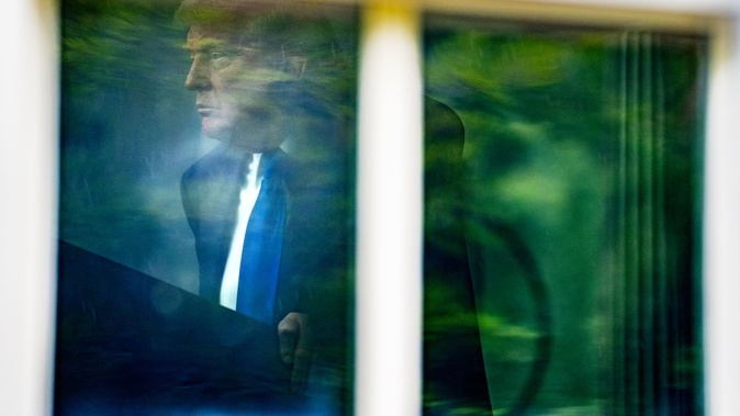 US President Donald Trump speaks during a press briefing at the White House on Friday local time. Photo / Demetrius Freeman, the Washington Post