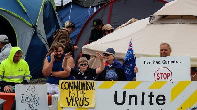 Anti-mandate protesters captured during the 23-day occupation of Parliament grounds. (Photo / Jed Bradley)
