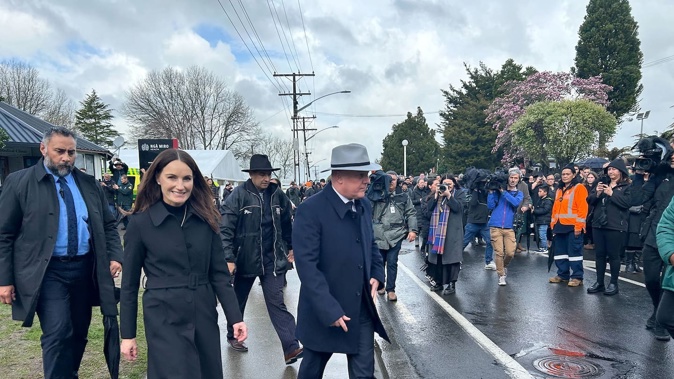 Prime Minister Christopher Luxon has arrived at Tūrangawaewae Marae to pay his respects to Kīngi Tūheitia who died yesterday. Photo / Adam Pearse