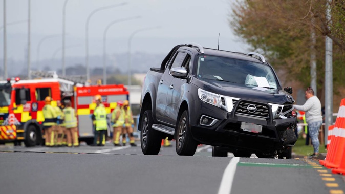 The scene of the fatal crash in Flat Bush. Photo / Hayden Woodward