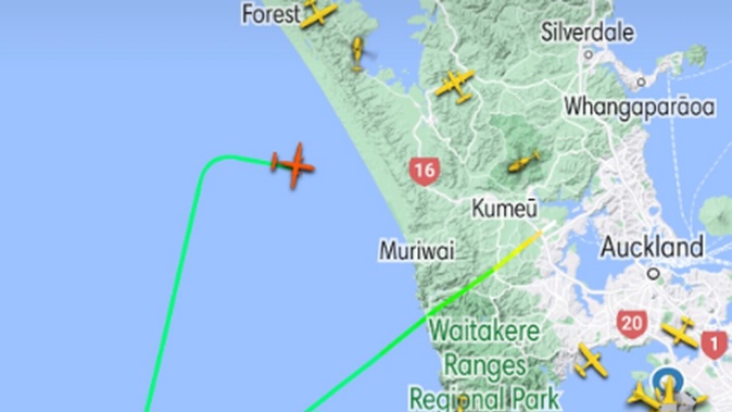 A Hercules aircraft has been forced to return to Whenuapai after an emergency. Image / Flightradar