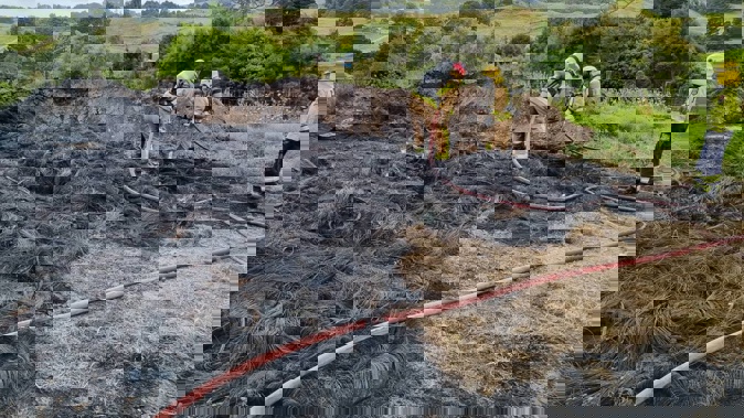 Firefighters at the scene of the tyre-burning incident near Kaiwaka last year. Photo / Fire and Emergency NZ