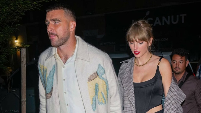 Travis Kelce and Taylor Swift in October. Photo / Getty Images