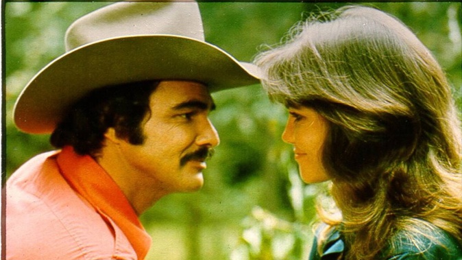 Actors Burt Reynolds and Sally Field in the 1977 film 'Smokey and the Bandit'. Photo / Getty Images