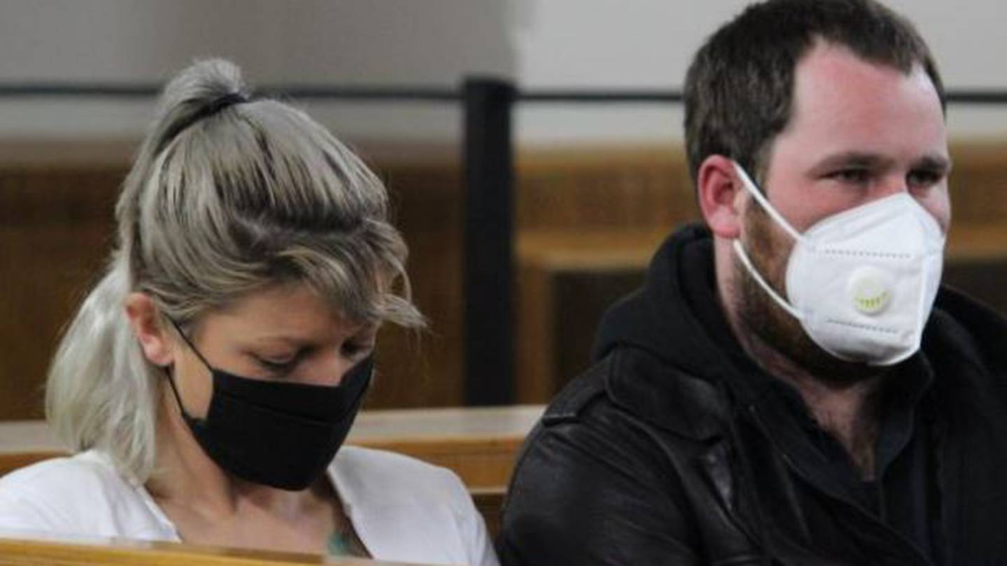 Accused murderer Sandy Graham, and the man accused of being accessory after the fact, George Hyde, sit in the dock at the High Court in Invercargill. Photo / Karen Pasco