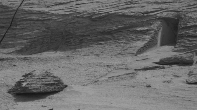 There are several clues that the crevice is not an actual entrance. Photo / via Nasa