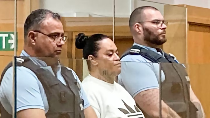 Ephron Ronaki in the High Court at Hamilton where she was sentenced, along with a teenage co-defendant, for the killing of Taku Manu Paul in December 2022. Photo / Belinda Feek