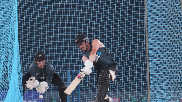 Nathan Smith bats in the nets. Photo / Getty Images